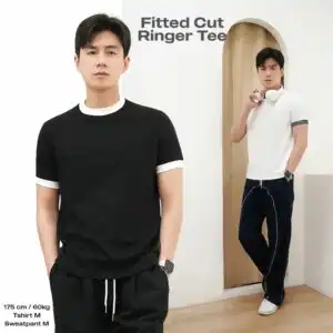 Fitted Cut Ringer Tee – Forward Seam Construction - Kaos Ringer Fit Pas Badan by Abyad Apparel Pro Project
