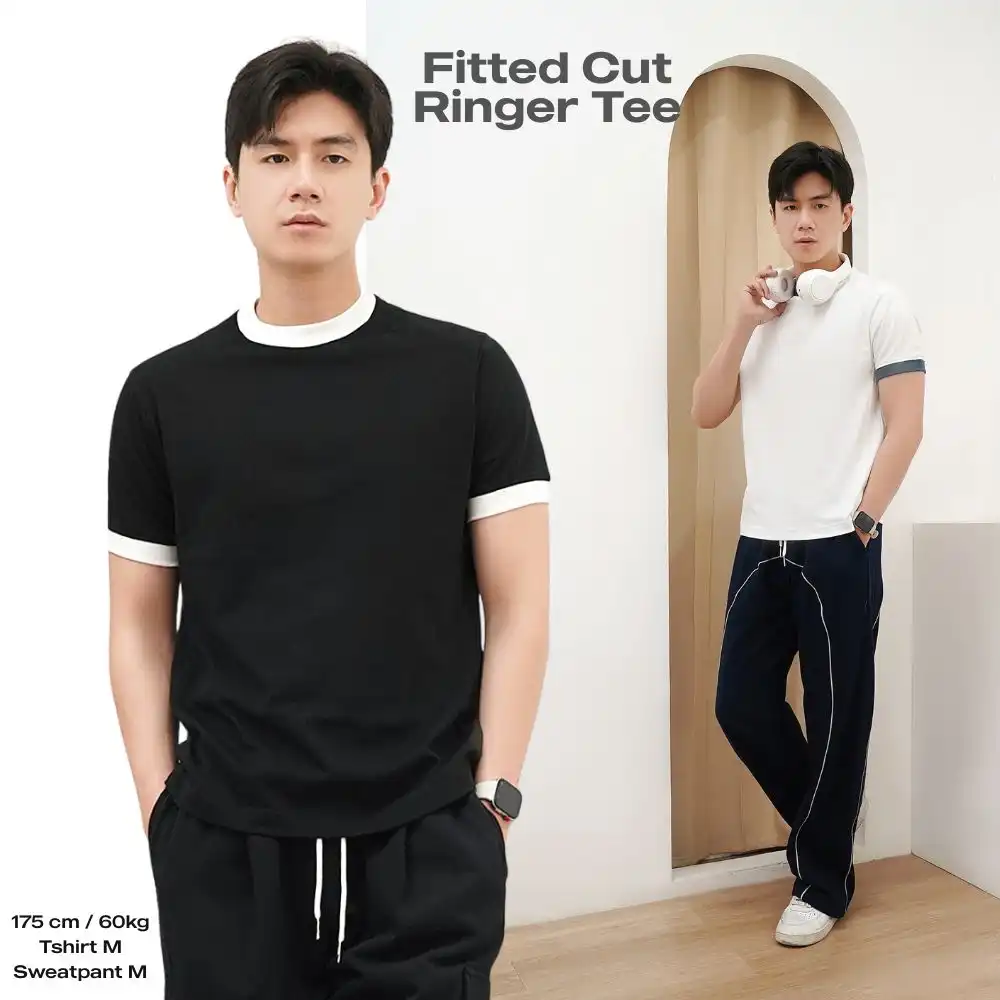 Fitted Cut Ringer Tee – Forward Seam Construction - Kaos Ringer Fit Pas Badan by Abyad Apparel Pro Project